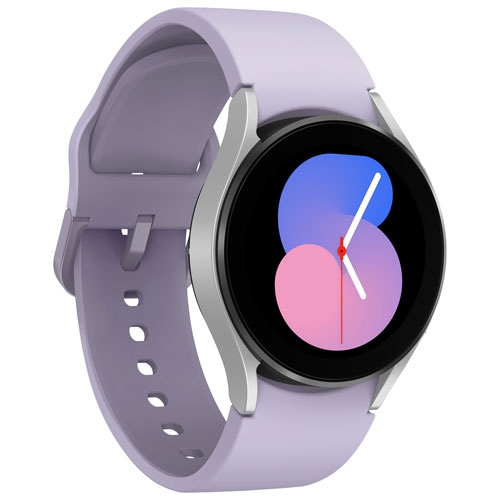 Refurbished - Samsung Galaxy Watch5 (GPS) 40mm Smartwatch with Heart Rate Monitor - Silver/Bora Purple