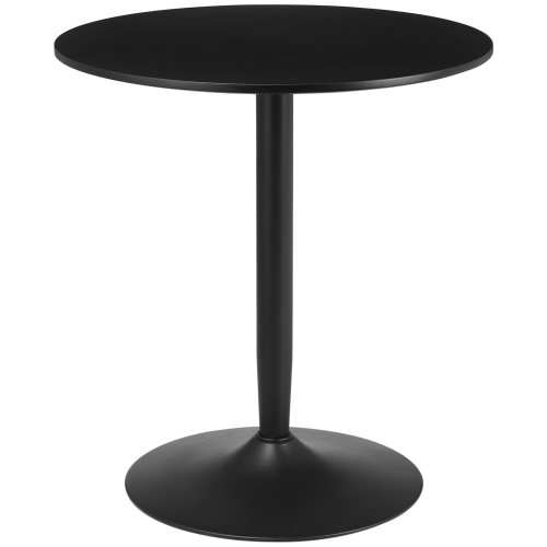 HOMCOM  Round Dining Table for 2, Modern Kitchen Table With Painted Top And Steel Base for Living Room, Dining Room In Black