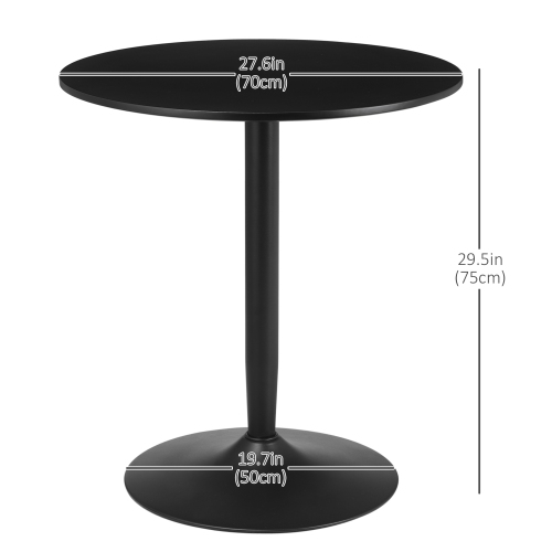 HOMCOM – Table de salle à manger ronde pour 2 personnes, table de cuisine moderne avec surface peinte et base en acier pour salon, salle à