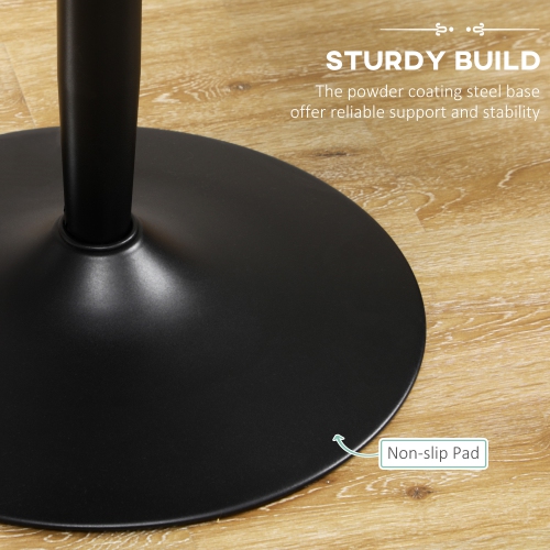 HOMCOM – Table de salle à manger ronde pour 2 personnes, table de cuisine moderne avec surface peinte et base en acier pour salon, salle à