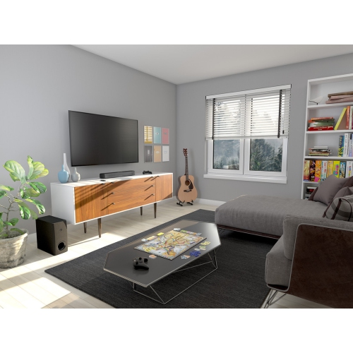 Barre de son compacte intérieur Bluetooth 2.1 canaux avec haut-parleur d’extrêmes graves sans fil SR-C30ABL de Yamaha - Noir