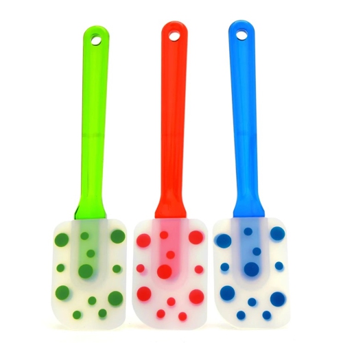Starfrit - Set of 3 Silicone Spatulas, Withstands Intense Heat, Polka Dot Pattern