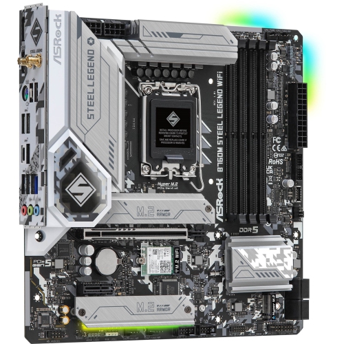 ASROCK Motherboard B760M STEEL LEGEND WIFI B760 LGA1700 MAX128GB DDR5 MICRO ATX RETAIL