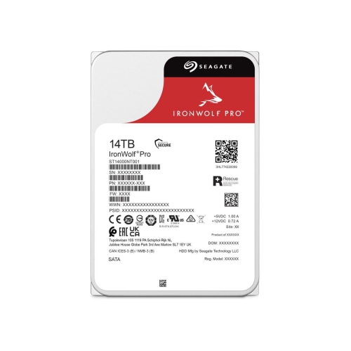 Seagate IronWolf Pro ST14000NT001 14TB 7200 RPM 256MB Cache SATA 6.0Gb/s 3.5" Internal Hard Drive