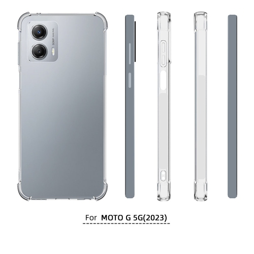 TopSave Extra Corner Bumper Soft TPU Gel Rubber Case pour Motorola Moto G 5G(2023), Transparent