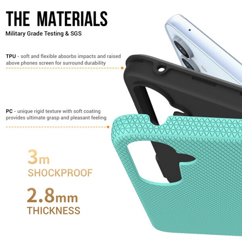 TopSave Triangle Pattern PC Back + Intérieur TPU Double Couche Hybride Robuste Coque Pour Samsung Galaxy A34 6.6", Noir