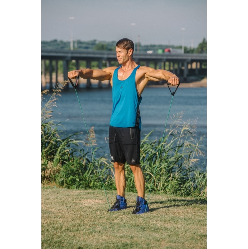 Premium Resistance Band x1 Ripcords Platinum Tension with Ergonomic Rubber Handles for full body workouts, commercial and home use.