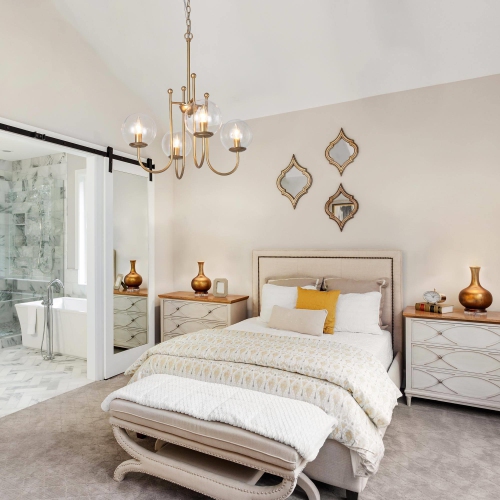 Modern Sputnik Chandelier Light 4-Light Satin Gold Island Chandelier Light with Clear Glass Shade