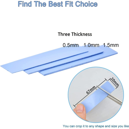 Laptop King high quality Nvme, M.2 Thermal pad, 3 thickness, 0.5mm, 1mm. 1.5mm, M.2 2280 SSD NVMe Heatsinks sale
