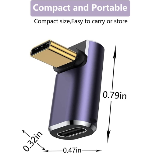 Y USB C 90 Degree Adapter,USB C Right Angle Adapter with 40 Gbps PD 240W 8K@60hz Video Charge,Compatible for MacBook Pro/Air,Steam Deck,Switch,VR and