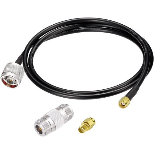 DOLAER  E Rp-SMA Male to N Male Rg58 Low Loss Cable 3Ft + SMA Male to Rp-SMA Female Adapter + N Female to N Female Adapter for Wifi 4G Lte Lora Antenna