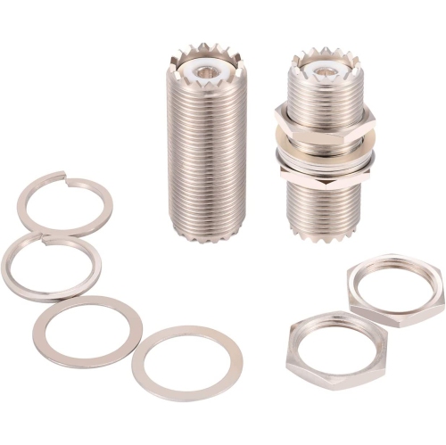 X PL-259 Bulkhead Connector 50Ω Impendence UHF Female to UHF Female Adapter SO239 Nut Bulkhead Panel Mount CB Radio Adapter