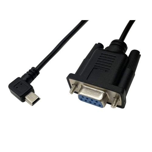 D USB to RS232 Serial Adapter, Right Turn USB Mini 5 Pin Male to DB9 Pin Female Serial Converter Cable, for Various Serial Devices and USB Mini Port