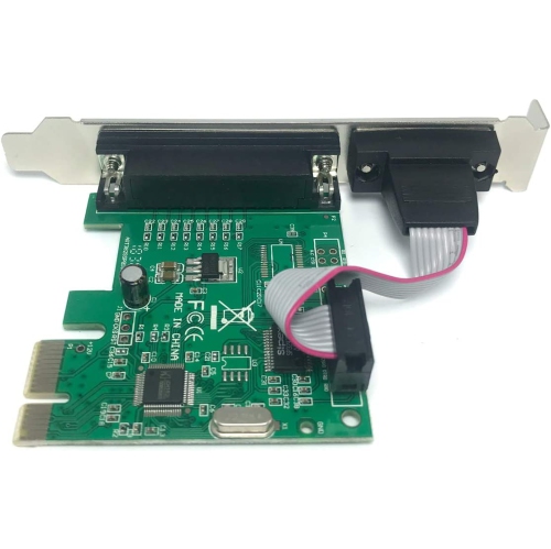 PCIe Combo Serial Parallel Expansion Card PCI Express to Printer LPT Port RS232 Com Port Adapter IEEE 1284 Controller Card WCH382 Chip for Desktop PC