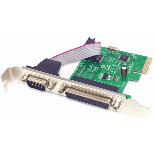 PCIe Combo Serial Parallel Expansion Card PCI Express to Printer LPT Port RS232 Com Port Adapter IEEE 1284 Controller Card WCH382 Chip for Desktop PC