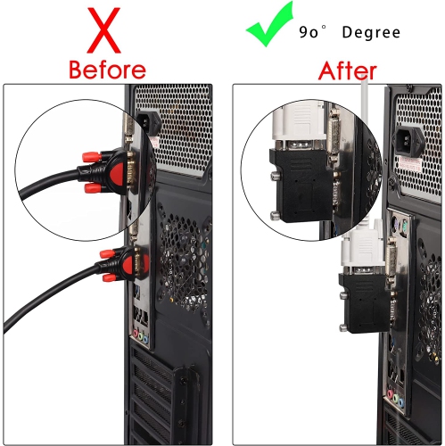 Q RS232 DB9 Male to Female 90 Degree Right Angle Adapter Extender DB9 L-Angle Connector, for Serial Communication Interface Devices, Left Bend