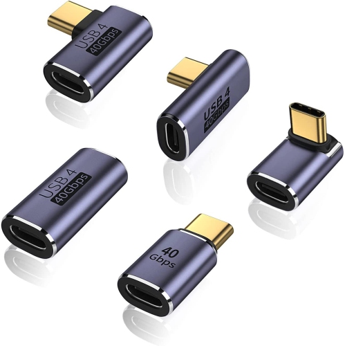 A 5 Pack USB C Adapter, Up&Down, Middle Bend and Side Bend 90 Degree ...