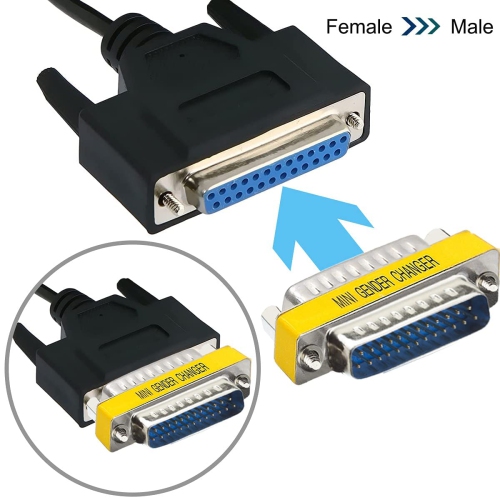 M DB25 25 Pin Gender Changer D-SUB 25Pin Coupler Serial Cable Gender Changer RS232 VGA Adapter Connetor for Applications Pack of 2