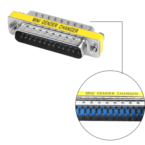 M DB25 25 Pin Gender Changer D-SUB 25Pin Coupler Serial Cable Gender Changer RS232 VGA Adapter Connetor for Applications Pack of 2