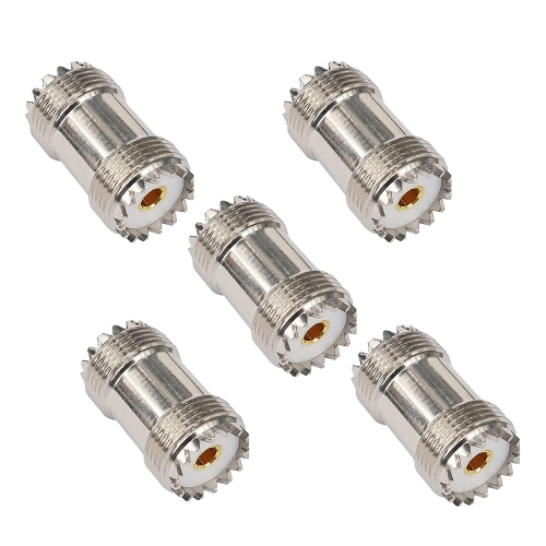 B 5PCS UHF Female to Female SO239 Barrel Coax Connector UHF SO-239 RF Coaxial Adapter UHF Double Female Coupler Joiner for CB Ham Radio WiFi Antenna