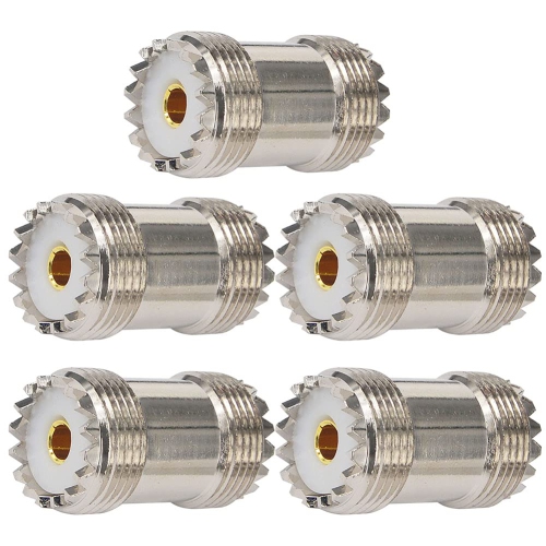 B 5PCS UHF Female to Female SO239 Barrel Coax Connector UHF SO-239 RF Coaxial Adapter UHF Double Female Coupler Joiner for CB Ham Radio WiFi Antenna