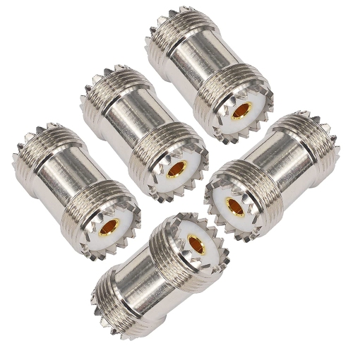 B 5PCS UHF Female to Female SO239 Barrel Coax Connector UHF SO-239 RF Coaxial Adapter UHF Double Female Coupler Joiner for CB Ham Radio WiFi Antenna