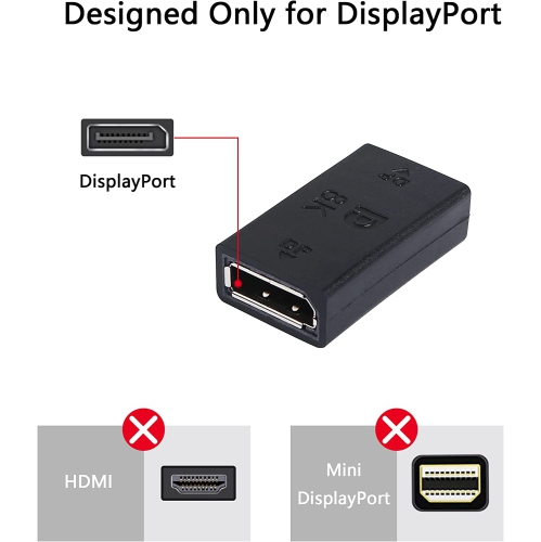C 8K DisplayPort to DisplayPort Coupler 1.4, DP Female to DP Female Extension Adapter Ultra High Speed Support 8K@60Hz 4K@144Hz(2-Pack)