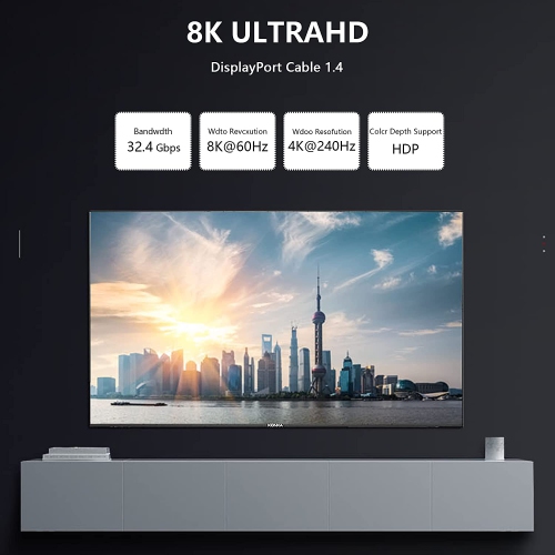 C 8K DisplayPort to DisplayPort Coupler 1.4, DP Female to DP Female Extension Adapter Ultra High Speed Support 8K@60Hz 4K@144Hz(2-Pack)