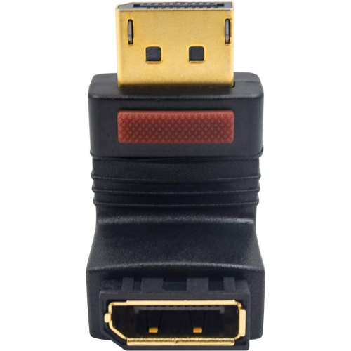 P DP to DP Adapter, 90 Degree Up Angle Displayport Male to Displayport Female Extension Adapter Support Displayport 1.2