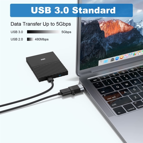 A USB C Adapter, Micro USB Male to USB C Female, USB 3.0 Male to USB C Female, USB Type-C Male to USB 3.0 Female Converter Connector