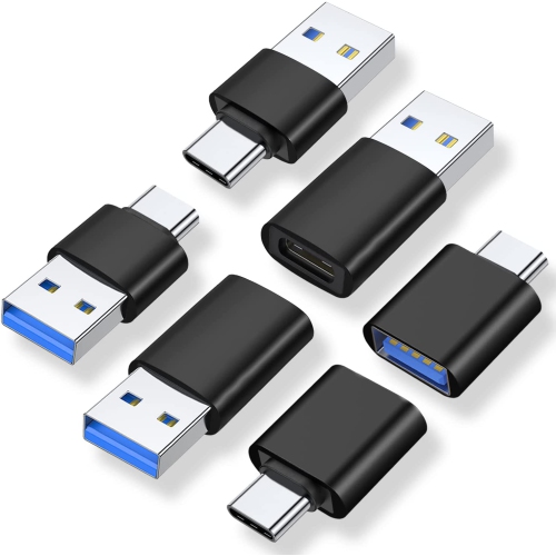 Image 1 of 6.. A USB C Adapter, USB A Male to USB C Male, USB 3.0 Male to USB C Female, USB Type-C Male to USB 3.0 Female Converter Connector (Black)