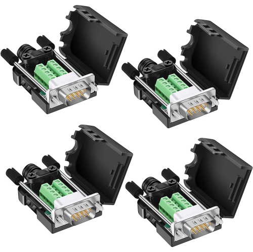 DB9 Breakout Connector, B DB9 Solderless Connector RS232 D-SUB Serial Adapters 16mm thinner 9 Pin Port Terminal Breakout Board with Case Long Bolts