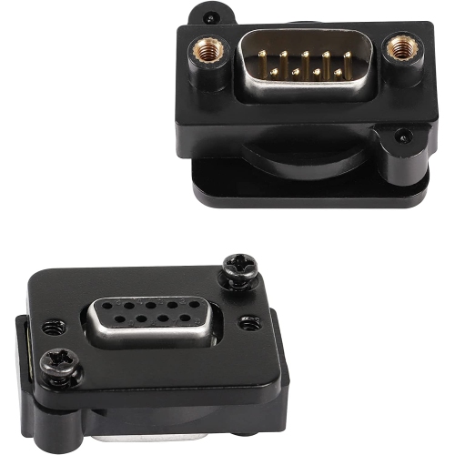 Q DB9 Panel Mount Straight Through Connector Adapter 9-pin RS232 Serial Female to Male Panel Mount Socket Converter Coupler, for Video Network