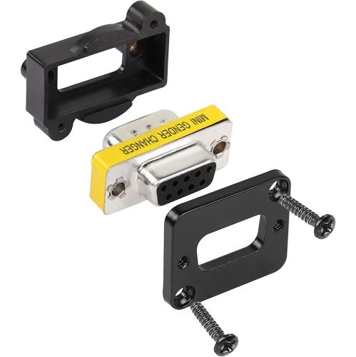 Q DB9 Panel Mount Straight Through Connector Adapter 9-pin RS232 Serial Female to Male Panel Mount Socket Converter Coupler, for Video Network