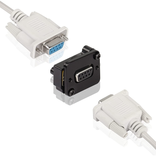 Q DB9 Panel Mount Straight Through Connector Adapter 9-pin RS232 Serial Female to Male Panel Mount Socket Converter Coupler, for Video Network