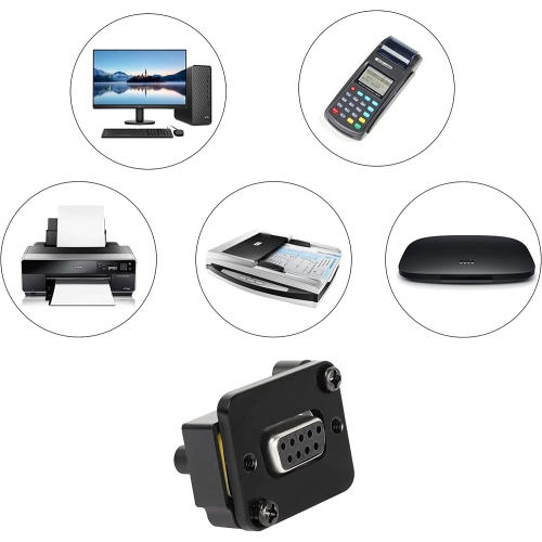 Q DB9 Panel Mount Straight Through Connector Adapter 9-pin RS232 Serial Female to Male Panel Mount Socket Converter Coupler, for Video Network