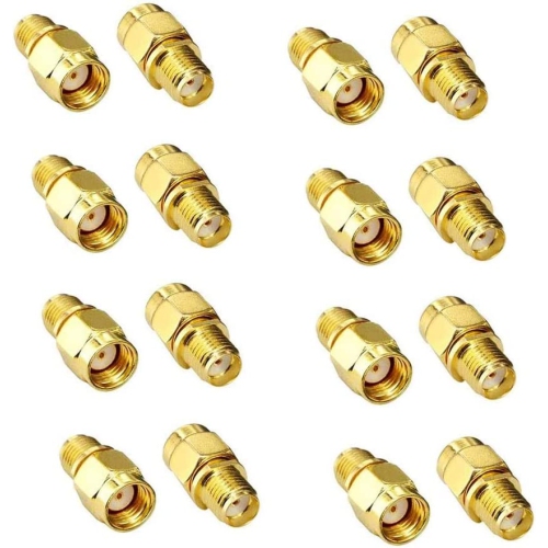 16Pcs RF Coaxial Adapter SMA Female to RP-SMA Male Adapter for Antennas Wireless LAN Devices Coaxial Cable