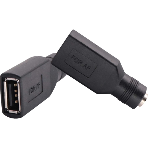 A USB 2.0 A Female to DC 5.5x2.1mm DC Connector Charge Barrel Jack Power Adapter USB 5V Connector, for DC or USB Charging Device (2Pack-USB A)