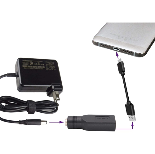 A USB 2.0 A Female to DC 5.5x2.1mm DC Connector Charge Barrel Jack Power Adapter USB 5V Connector, for DC or USB Charging Device (2Pack-USB A)