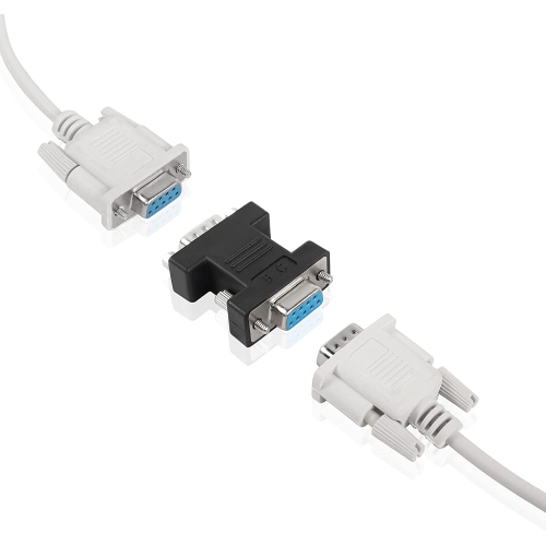 Q RS232 DB9 Female to Male Extender Connector Adapter DB 9 Pin Serial Converter, for Serial Communication Interface Devices, Black