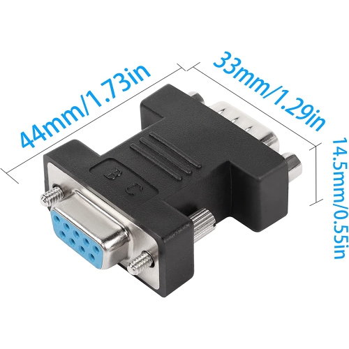 Q RS232 DB9 Female to Male Extender Connector Adapter DB 9 Pin Serial Converter, for Serial Communication Interface Devices, Black