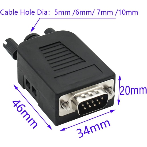 Y DB9 Breakout Connector to Wiring Terminal RS232 D-SUB Female Serial Adapters Port Breakout Board Solder-Free Module with case