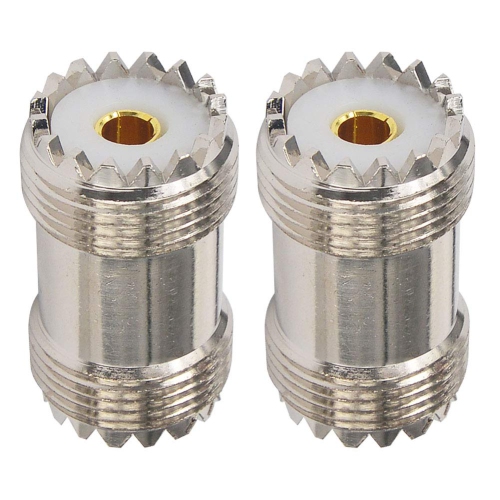 B 2-Pack UHF Female to UHF Female SO239 Connector RF Coaxial SO-239 Adapter PL-259 Coupler Joiner UHF Double Female Barrel Connector for CB Ham Radio