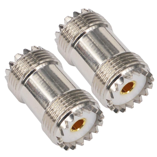 B 2-Pack UHF Female to UHF Female SO239 Connector RF Coaxial SO-239 Adapter PL-259 Coupler Joiner UHF Double Female Barrel Connector for CB Ham Radio
