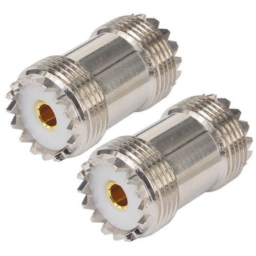 B 2-Pack UHF Female to UHF Female SO239 Connector RF Coaxial SO-239 Adapter PL-259 Coupler Joiner UHF Double Female Barrel Connector for CB Ham Radio