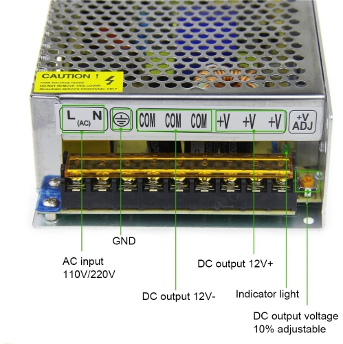 A DC 12V 20A 240W Power Supply Transformer Switch AC 110V/220V to DC 12V 20amp Switching Adapter Converter Driver for LED Strip Light CCTV Camera