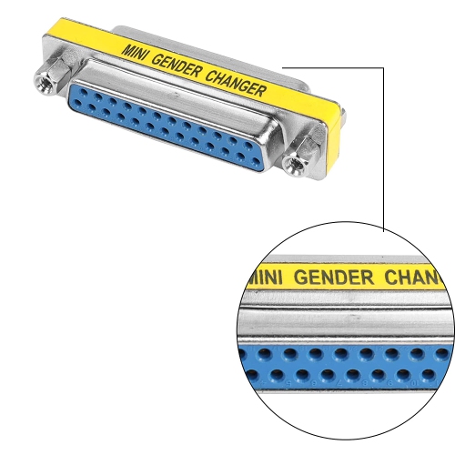 M DB25 25 Pin Gender Changer D-SUB 25Pin Coupler Serial Cable Gender Changer RS232 VGA Adapter Connetor for Applications Pack of 2