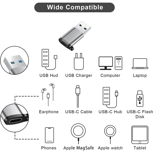 USB to USB C Adapter 6 Pack,USB C to USB Adapter,USB C Female to USB Male Adapter,USB A to USB C,USB C Charger Converter Compatible with iPhone 14/13