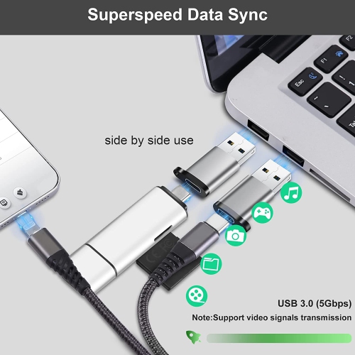 USB to USB C Adapter 6 Pack,USB C to USB Adapter,USB C Female to USB Male Adapter,USB A to USB C,USB C Charger Converter Compatible with iPhone 14/13