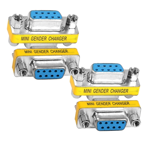 M DB9 Gender Changer D-SUB 9 Pin RS-232 Connector Serial Port Cable Coupler Adapter for Serial Applications-4Pcs